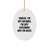 Funny Dancer Gifts from Friends, Christmas Unique Gifts for Dancers, Oval Ornament - Image 1